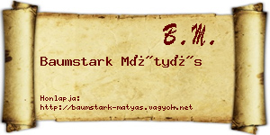 Baumstark Mátyás névjegykártya