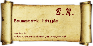 Baumstark Mátyás névjegykártya