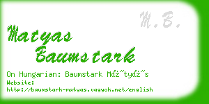 matyas baumstark business card